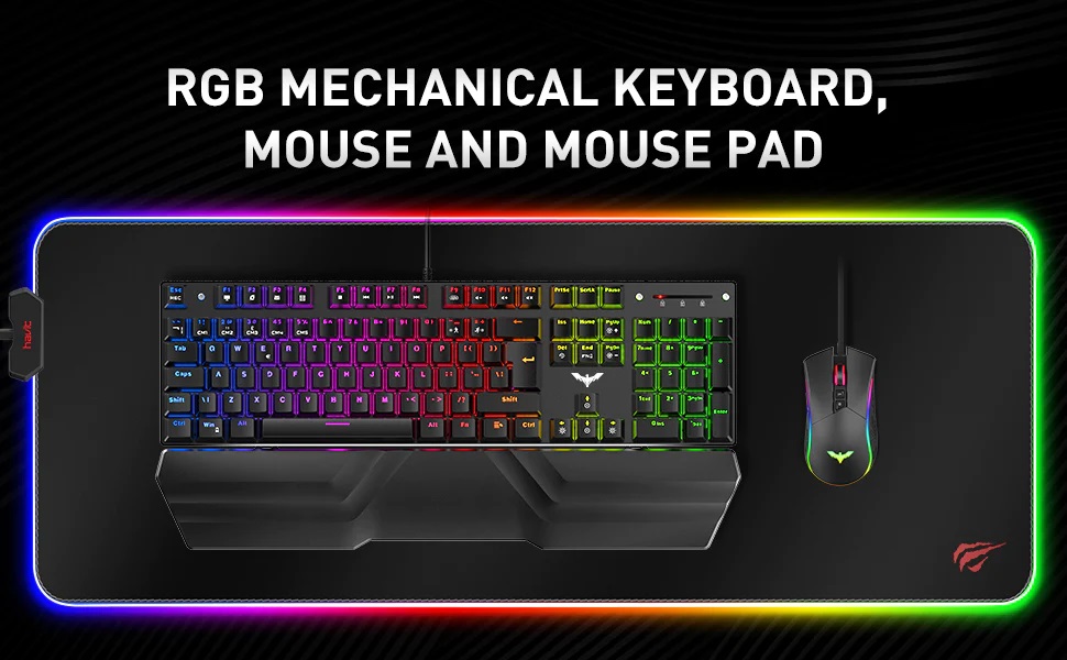 HAVIT KB511L Gaming Wired RGB Mechanical Keyboard, Mouse & Mouse Pad ...