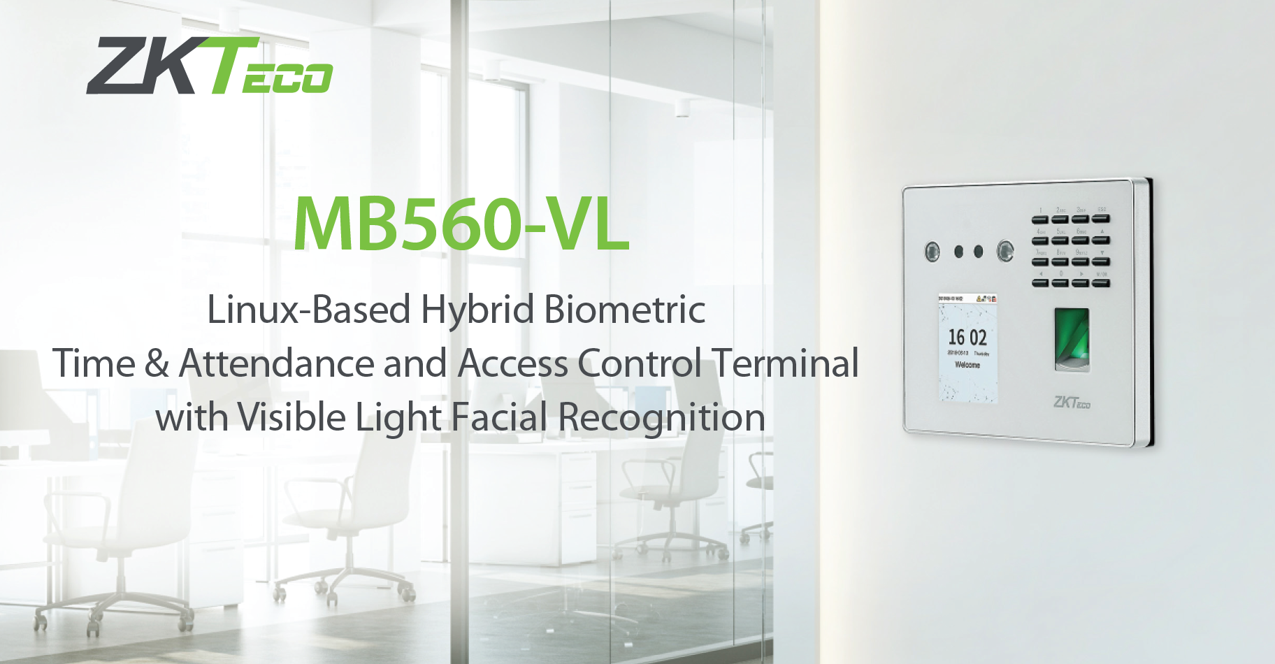 ZKTeco MB560-VL Multi-biometric Identification Access Control Terminal