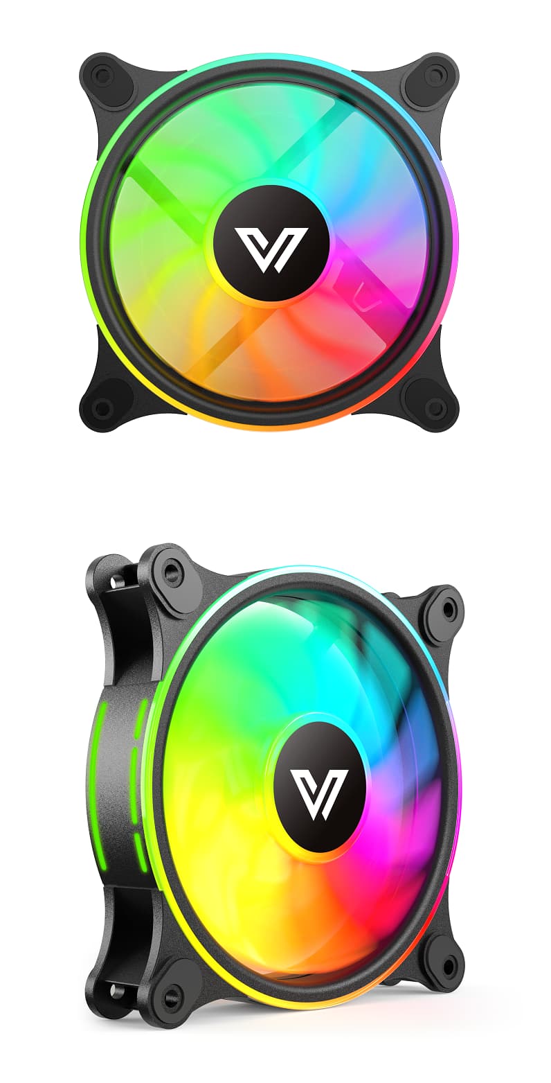 VALUE-TOP 1298S 12CM Black Ring Light Static RGB Case Fan