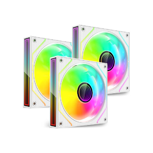 VALUE-TOP CR10-W1236ARGB INFINITE MIRROR WHITE COLOR 12CM 3PCS ARGB FAN KIT WITH 10-PORT CONTROL HUB