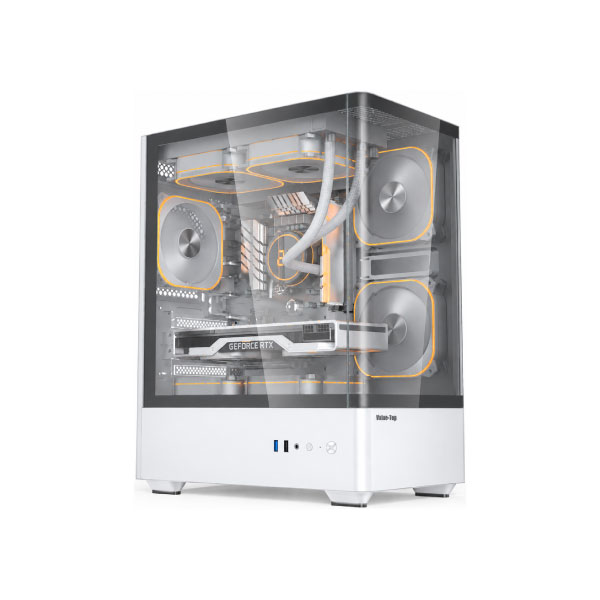 VALUE-TOP NUBIA 20F5W WHITE COLOR MICRO ATX GAMING CASE WITH 5 x ARGB FAN