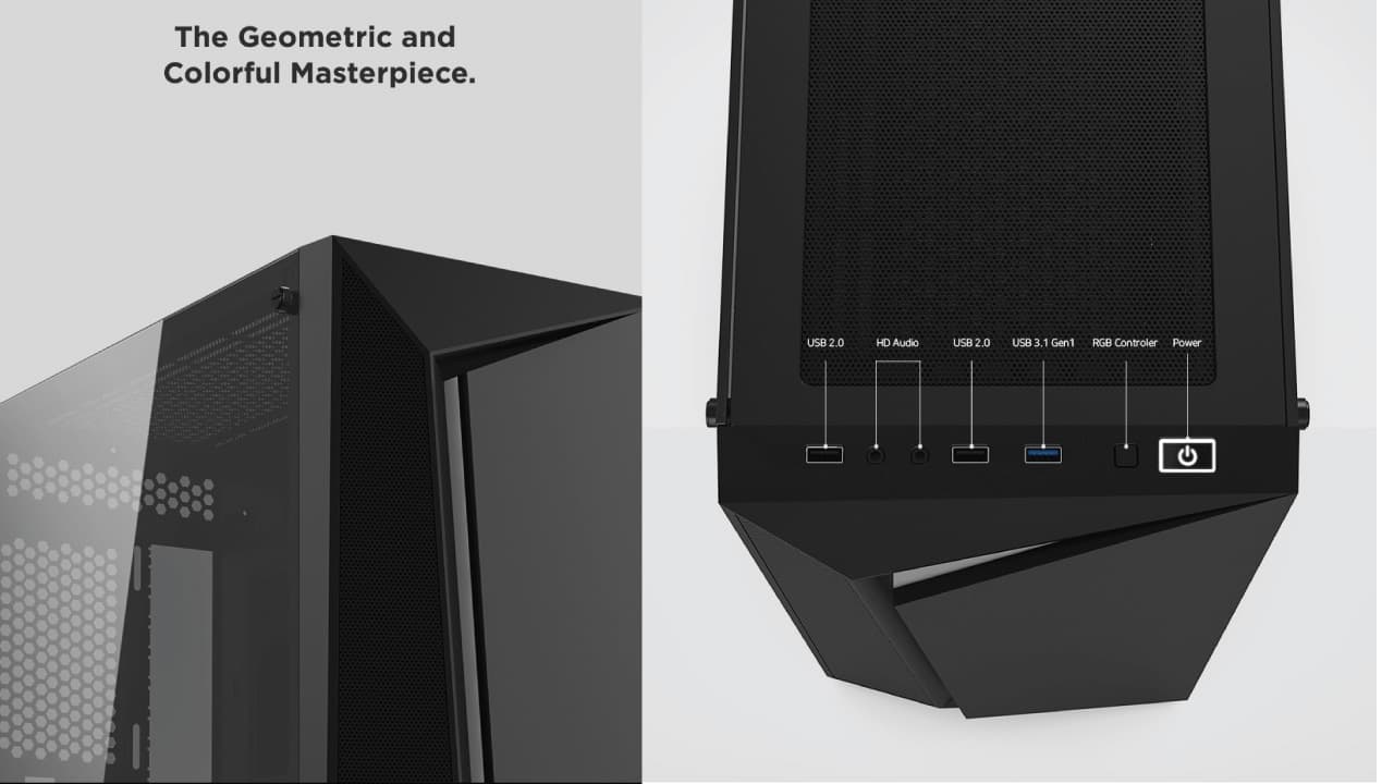 VALUE-TOP SCYTHE E-ATX GAMING CASING With 1x12cm ARGB FAN & 1x12cm TRANSPARENT FAN, ARGE LED STRIP ON FRONT PANEL, 1xUSB3.0 & 2xUSB2.0, TEMPERED GLASS