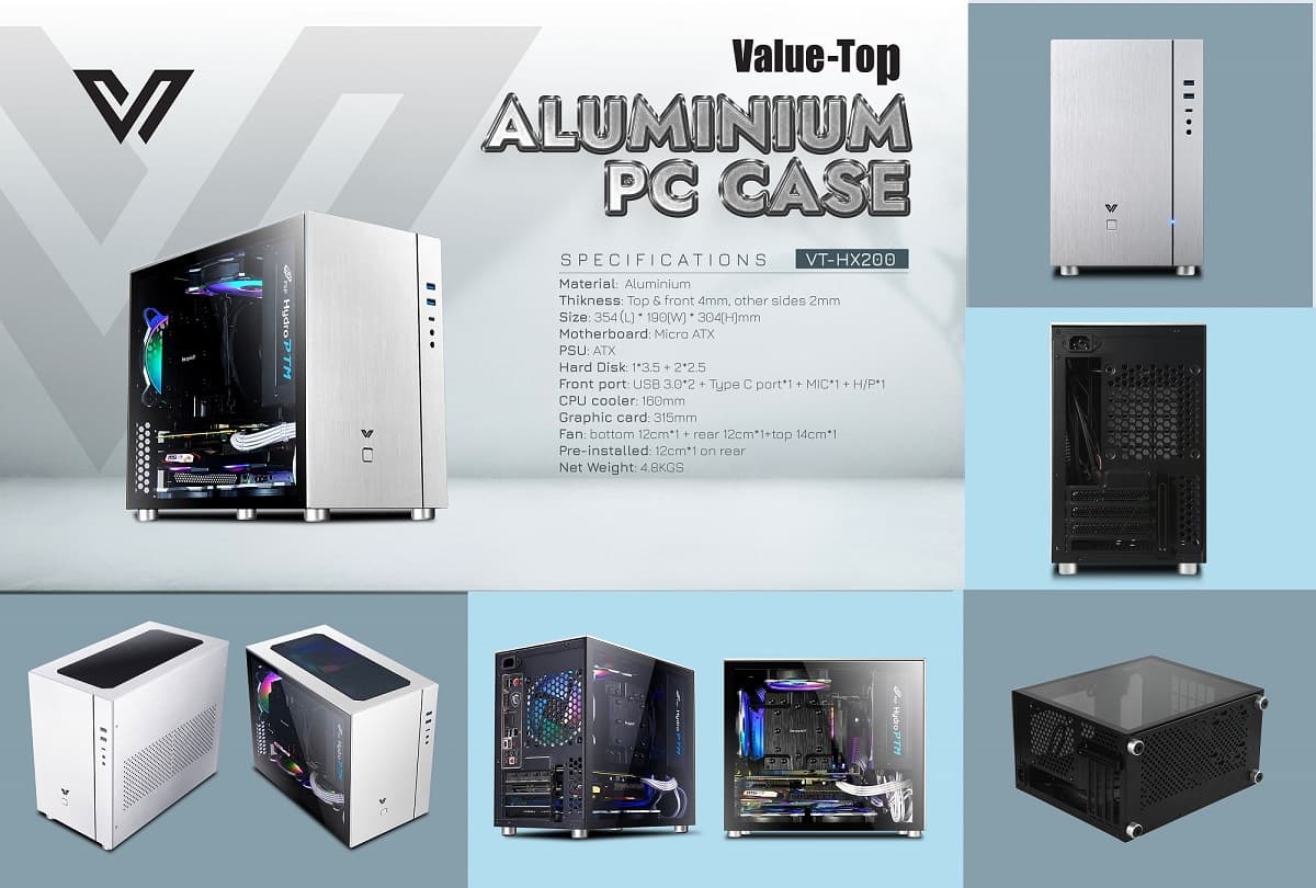 VALUE-TOP VT-HX200 MICRO ATX ALUMINIUM CASING 